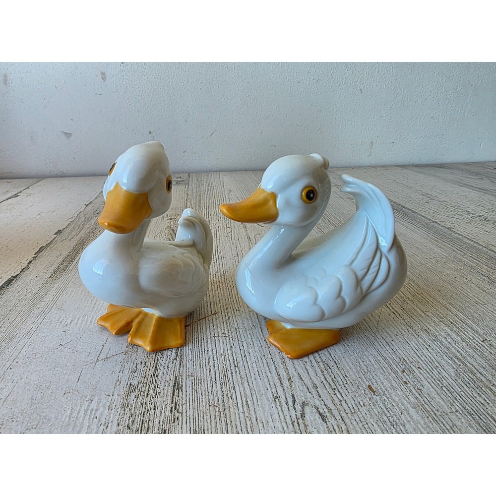 Vintage homco ceramic duck bird statue figurine set ducklings